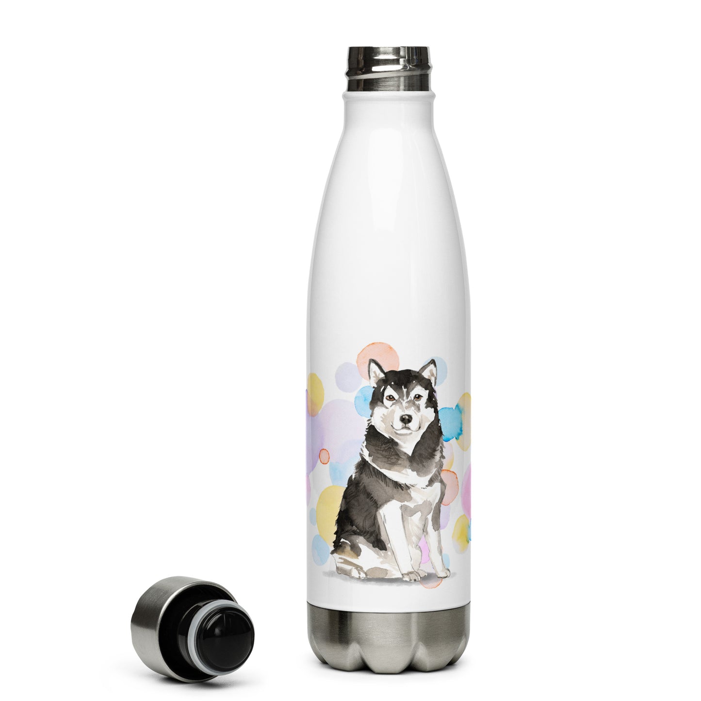 Alaskan Malamute Dog Splash Stainless Steel Water Bottle