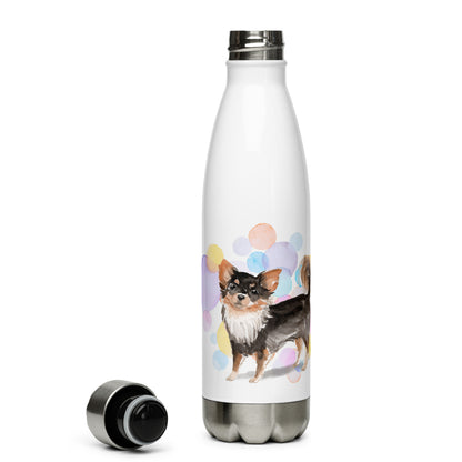 Long Haired Chihuahua Stainless Steel Water Bottle