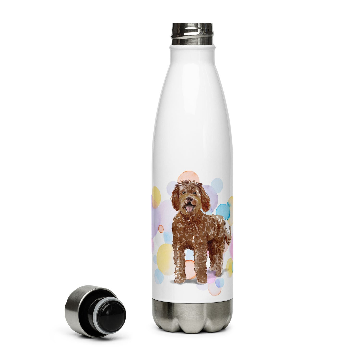 Labradoodle Dog Splash Stainless Steel Water Bottle