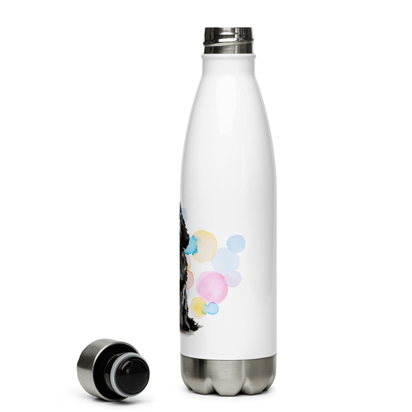 Black Cockapoo Dog Stainless Steel Water Bottle