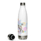 Grey Poodle Dog Splash Stainless Steel Water Bottle