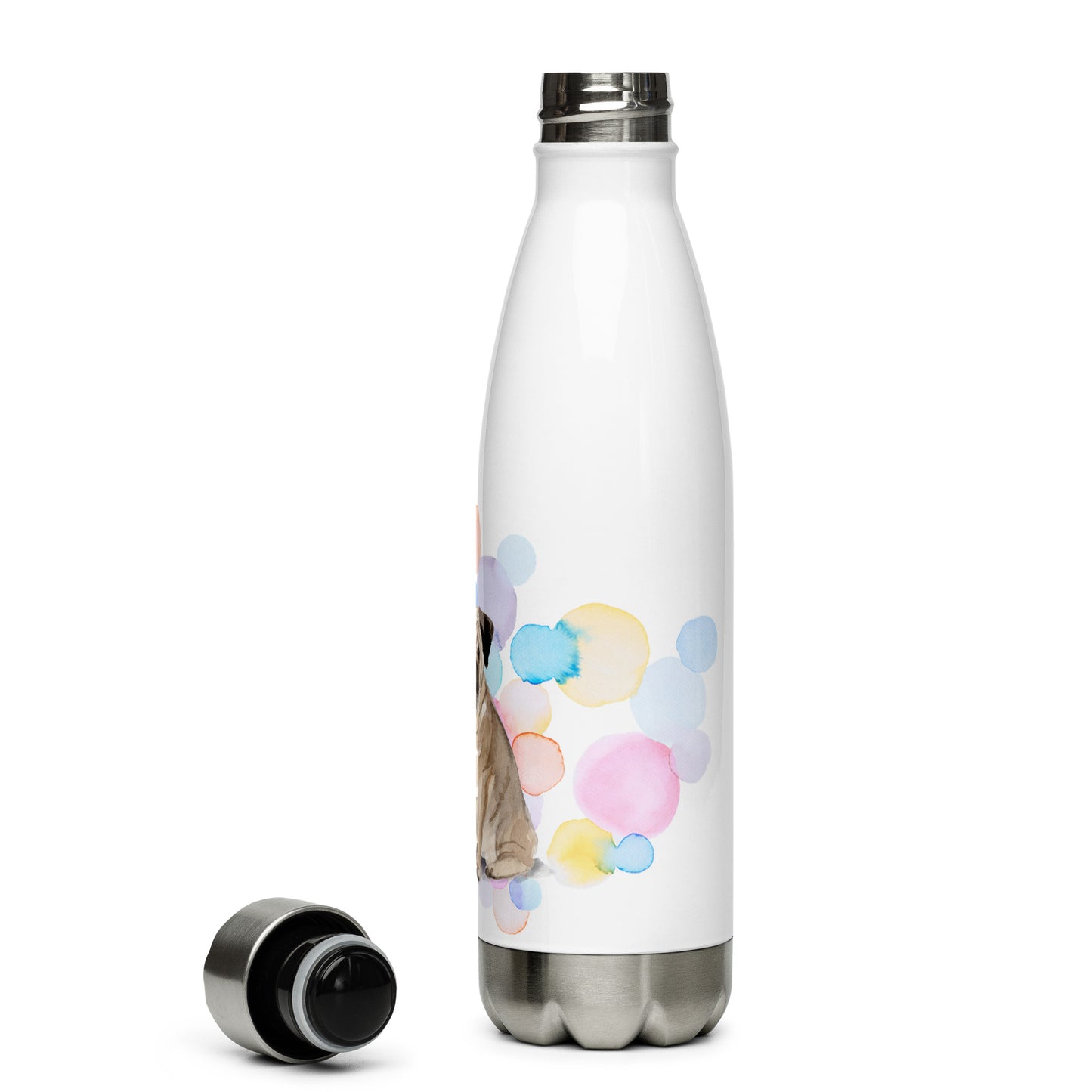 Pug Dog Splash Stainless Steel Water Bottle