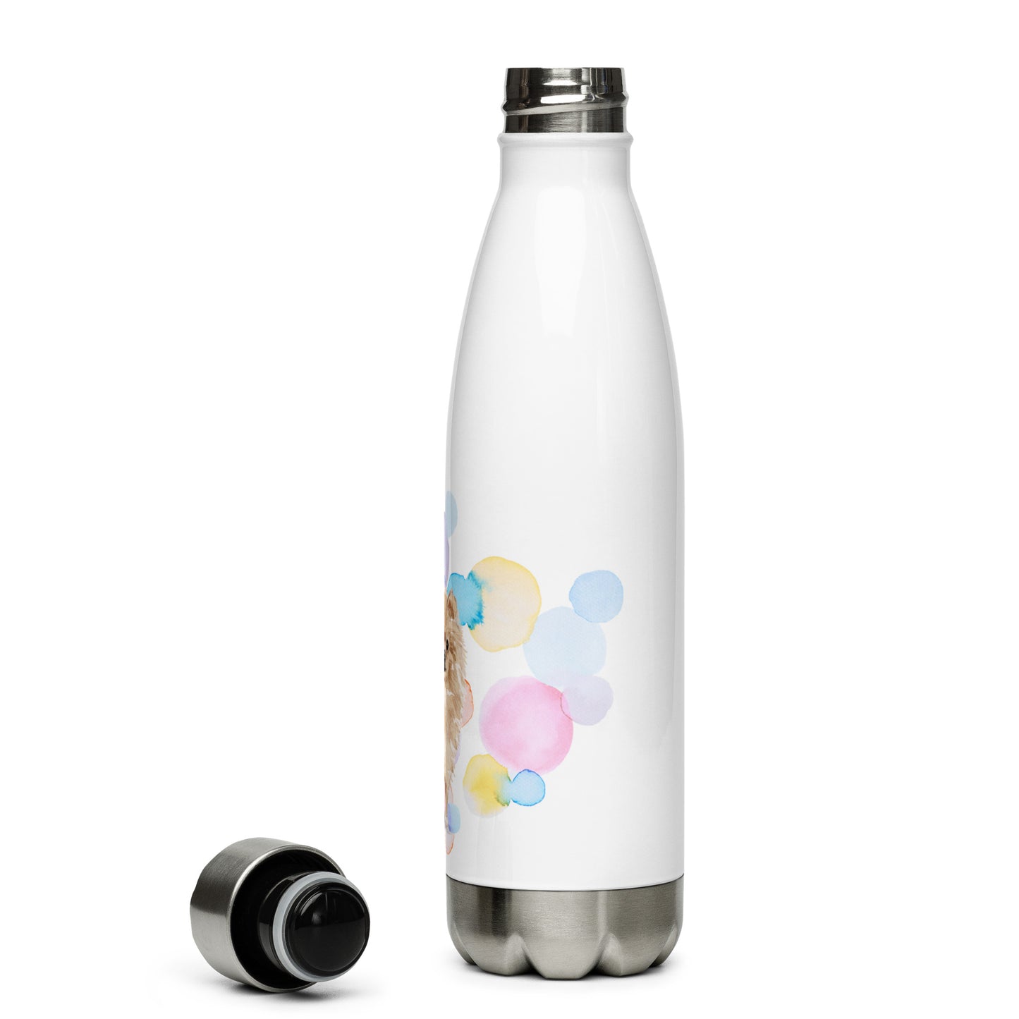 Baseball Stitch - Baseball - White Stainless Steel Water Bottle