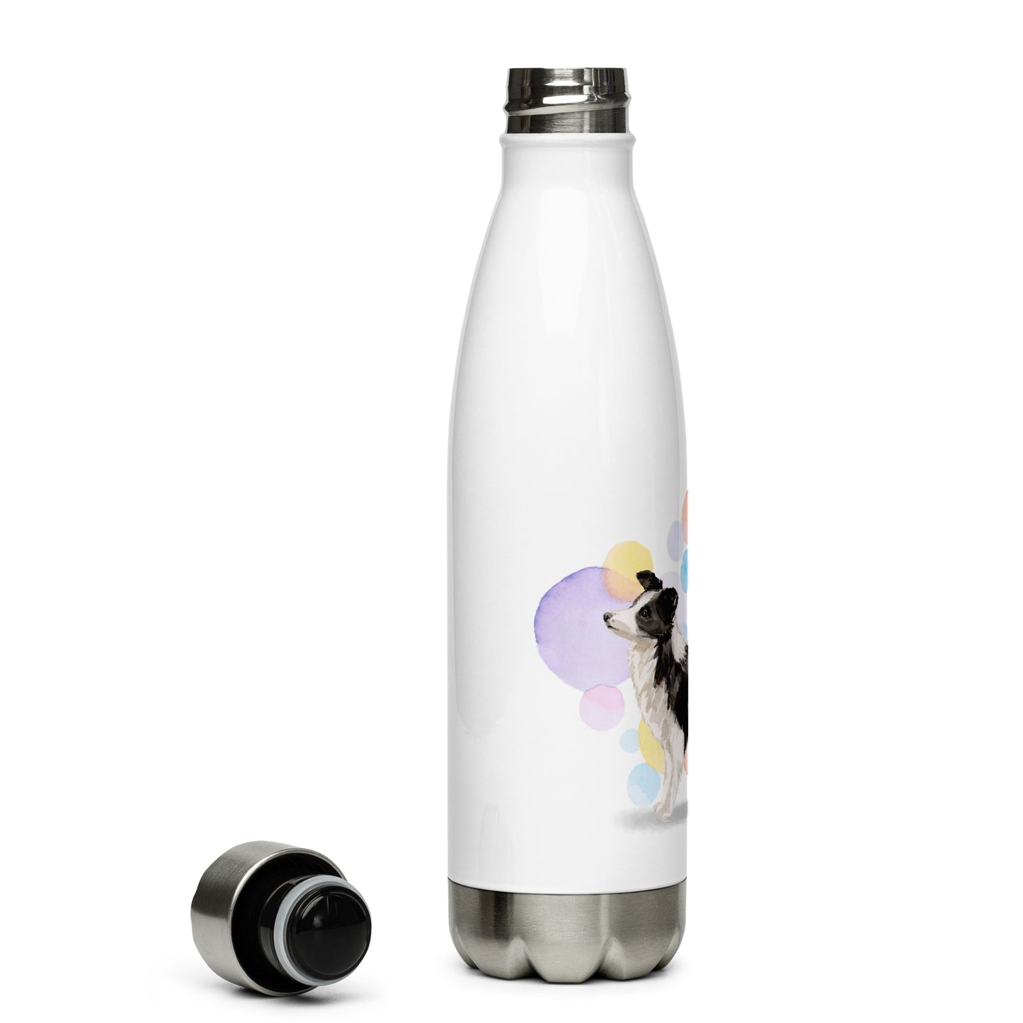 Border Collie Dog Stainless Steel Water Bottle