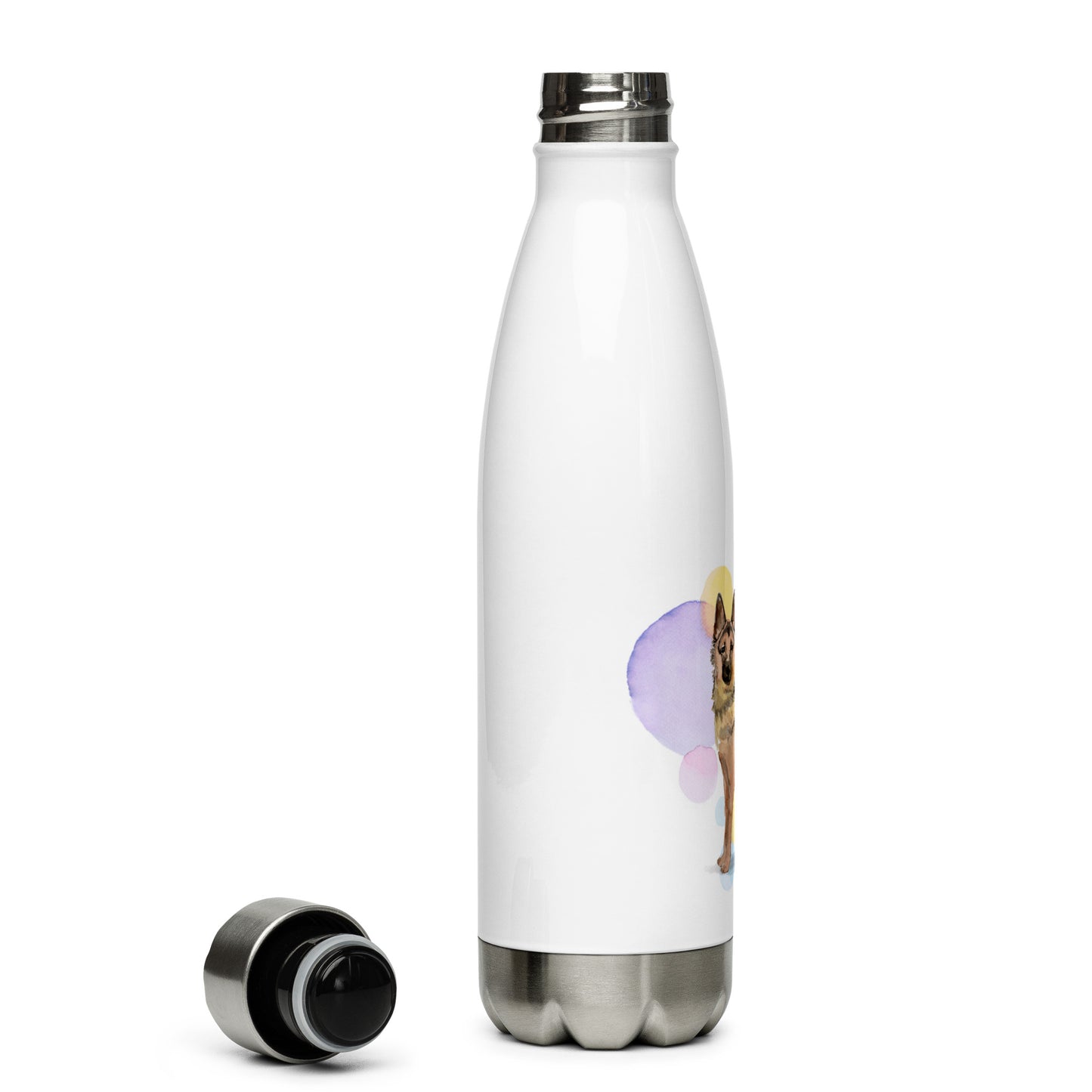 German Shepherd Dog Splash Stainless Steel Water Bottle