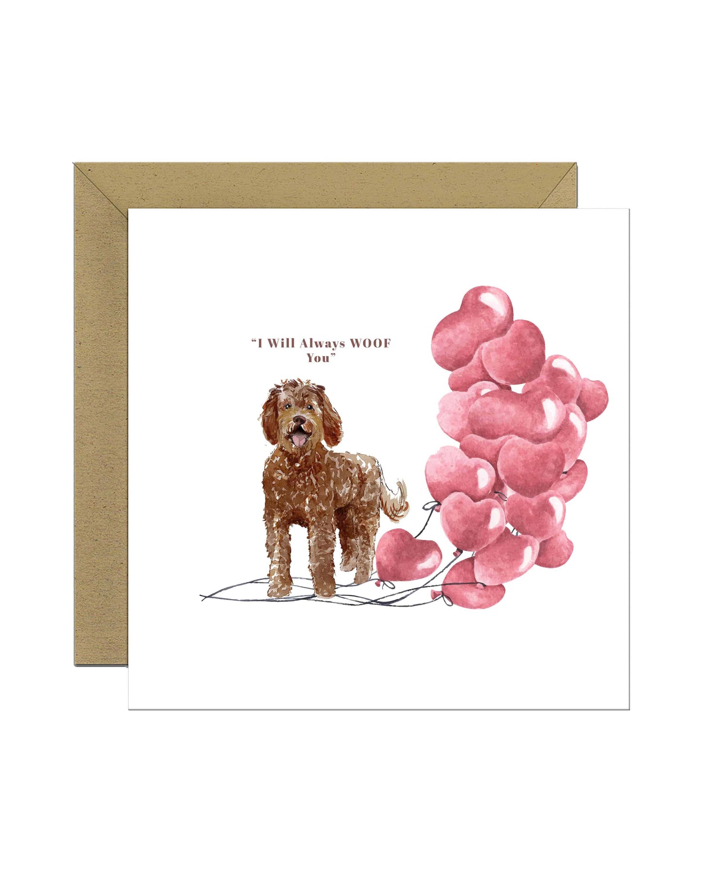 I will always WOOF You, Labradoodle Valentine's Card