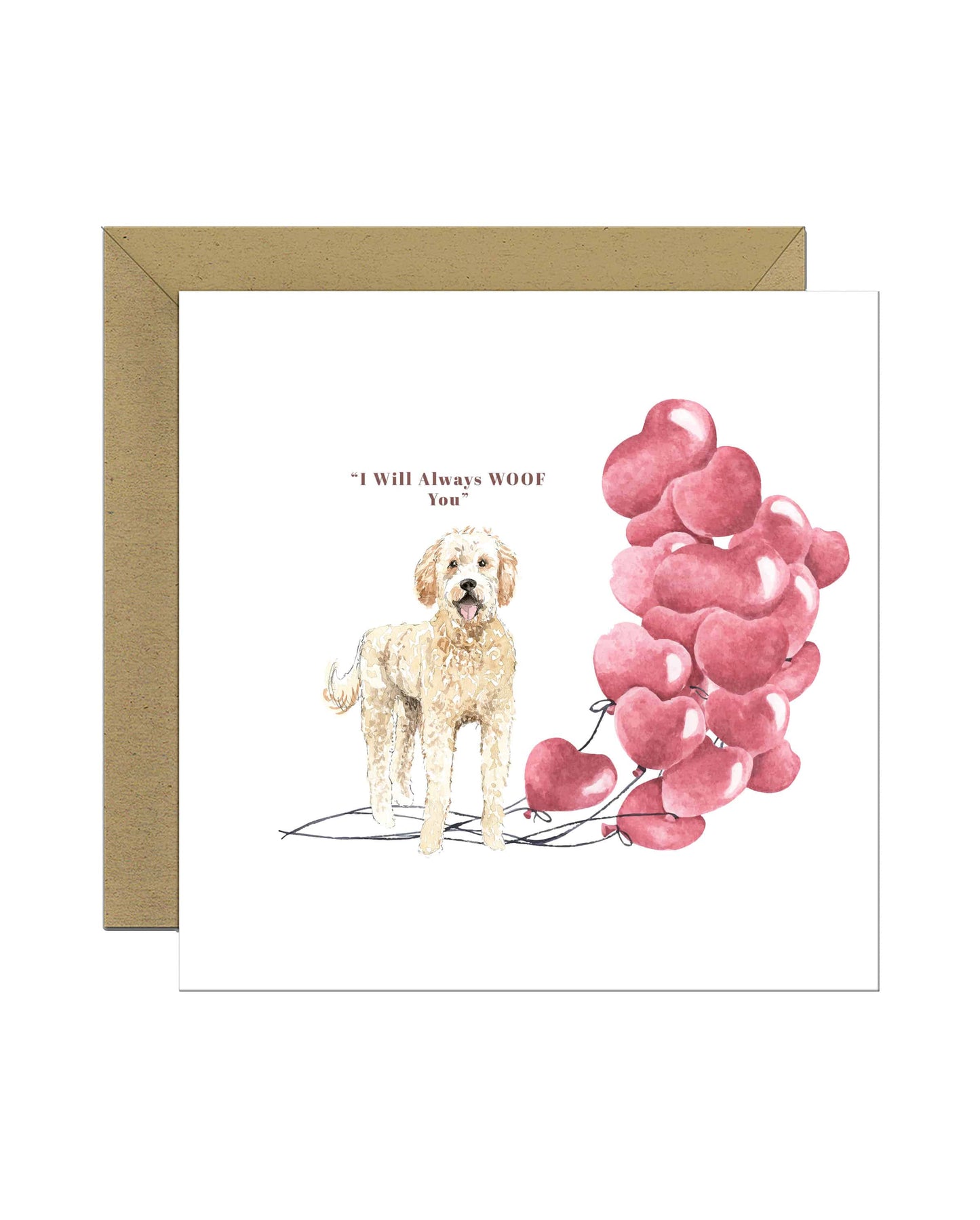 I will always WOOF You, Golden Doodle Valentine's Card