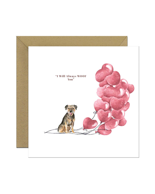 I will always WOOF You, Border Collie Valentine's Card