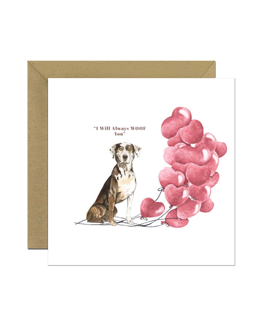 I will always WOOF You, Catahoula Leopard Dog Valentine's Card