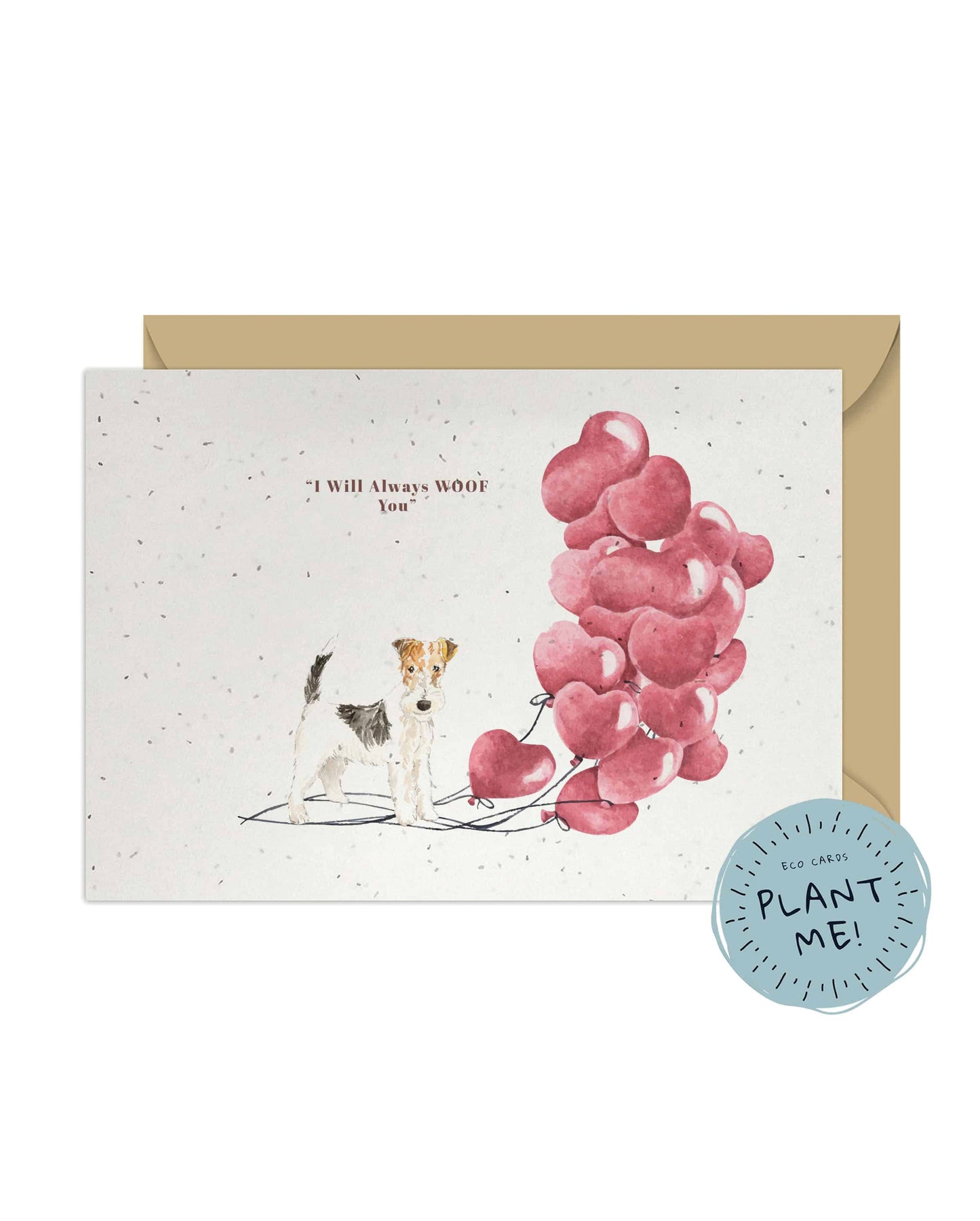 I will always WOOF You, Wire Haired Fox Terrier Valentine's Card