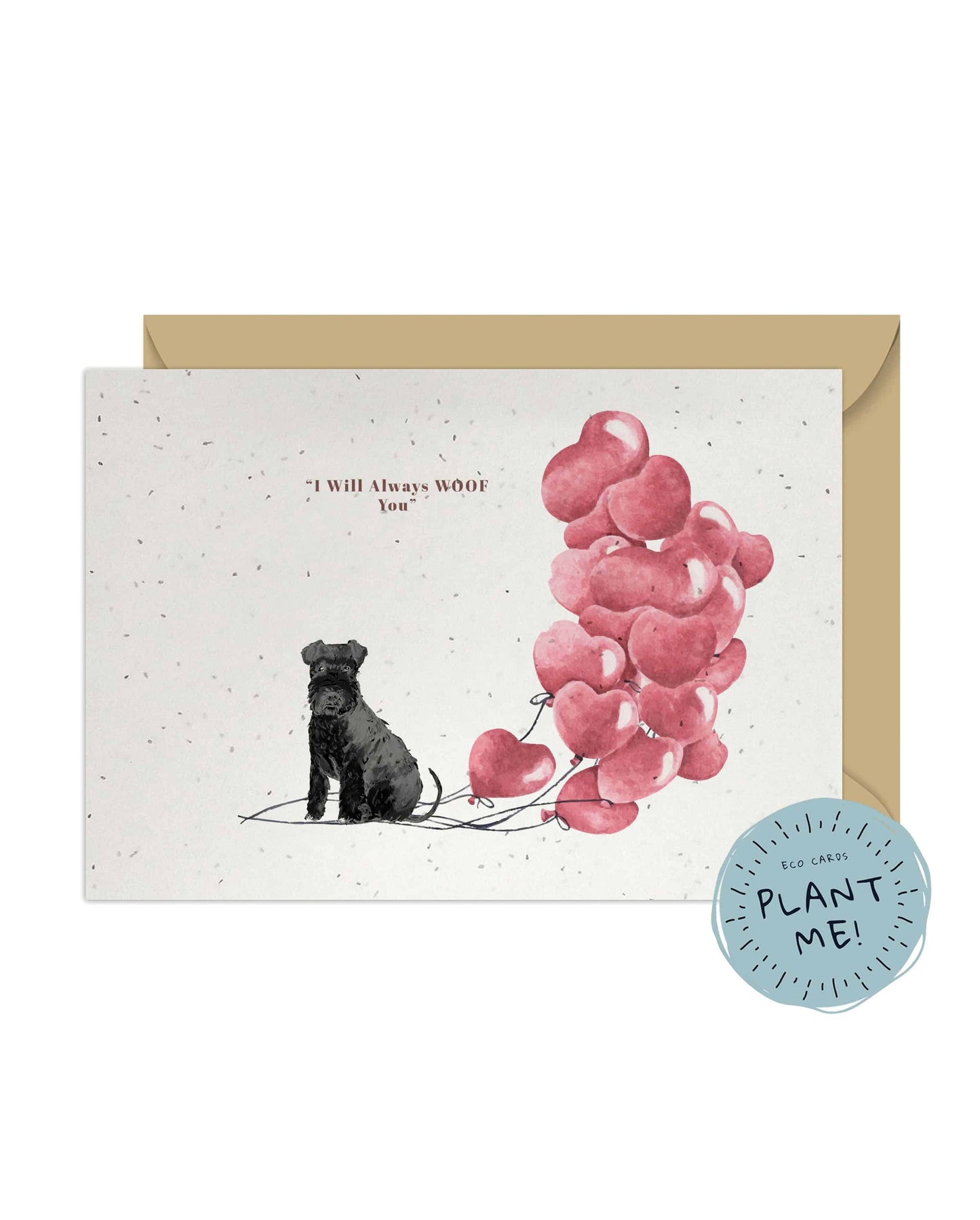 I will always WOOF You, Black Lakeland Terrier Valentine's Card