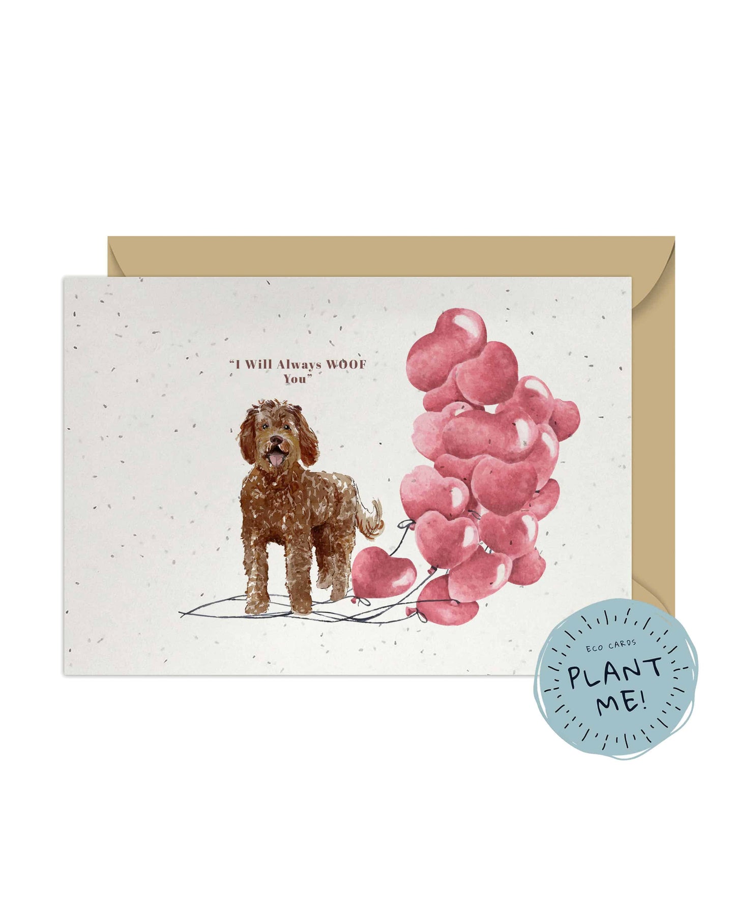 I will always WOOF You, Labradoodle Valentine's Card