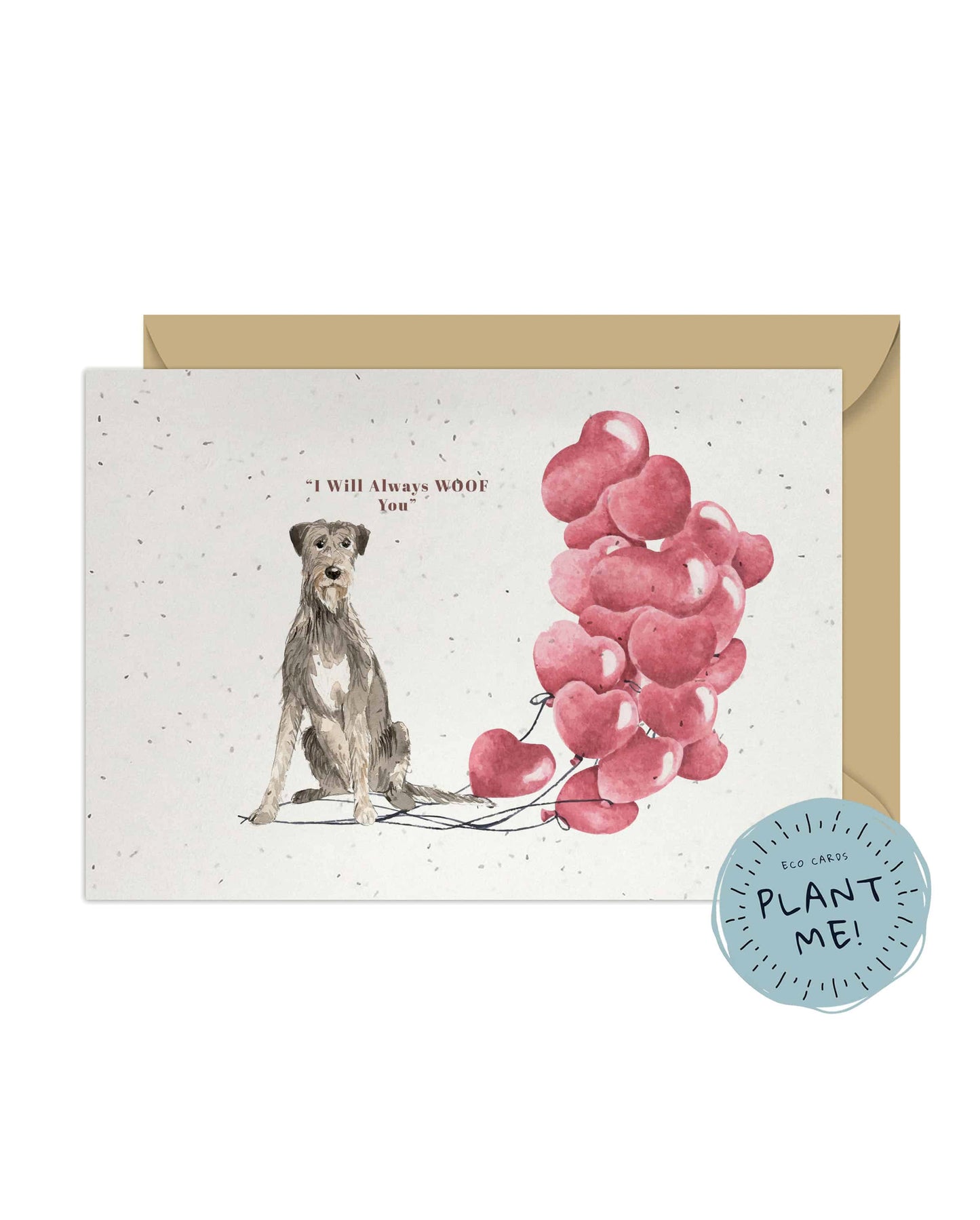 I will always WOOF You, Irish Wolf Hound Valentine's Card