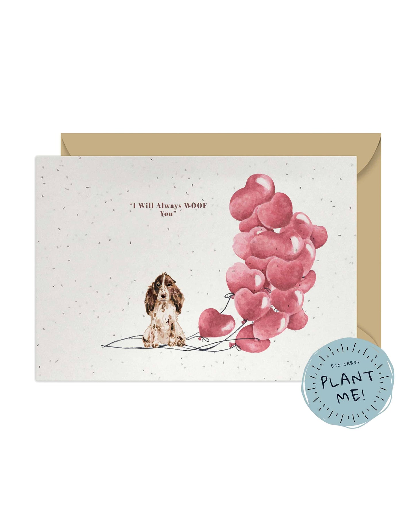 I will always WOOF You, Brown Cocker Spaniel Valentine's Card