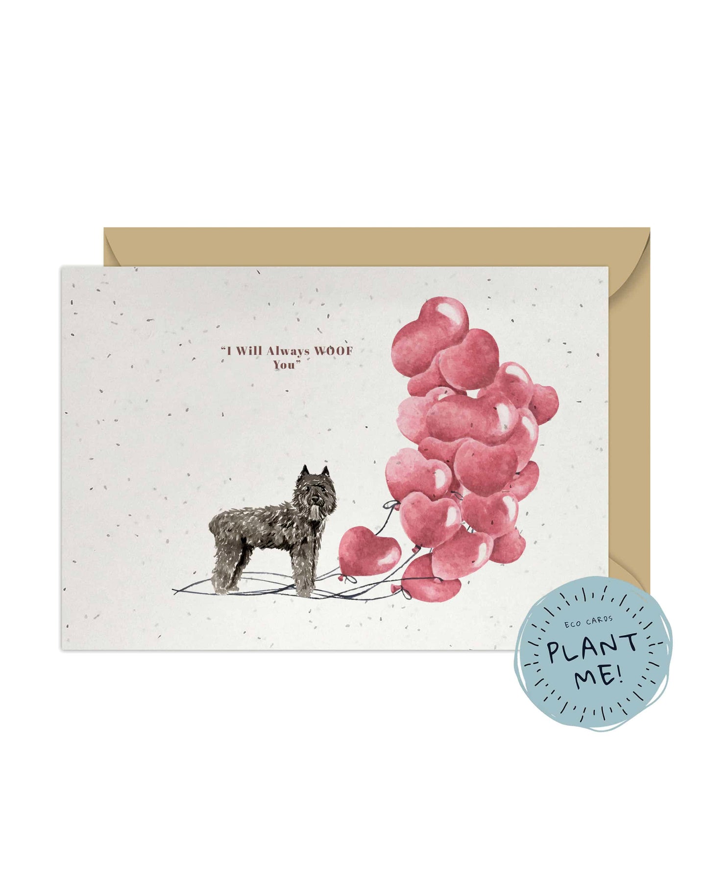 I will always WOOF You, Bouvier des Flandres Valentine's Card