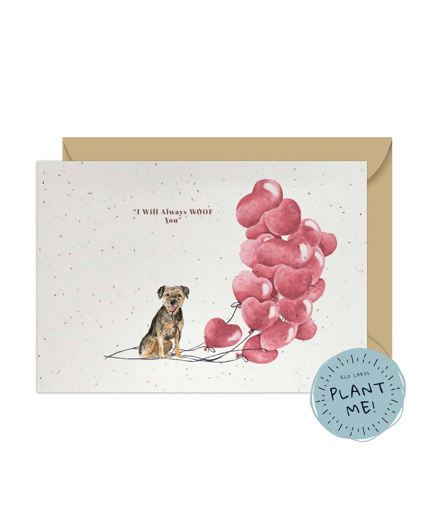 I will always WOOF You, Border Collie Valentine's Card