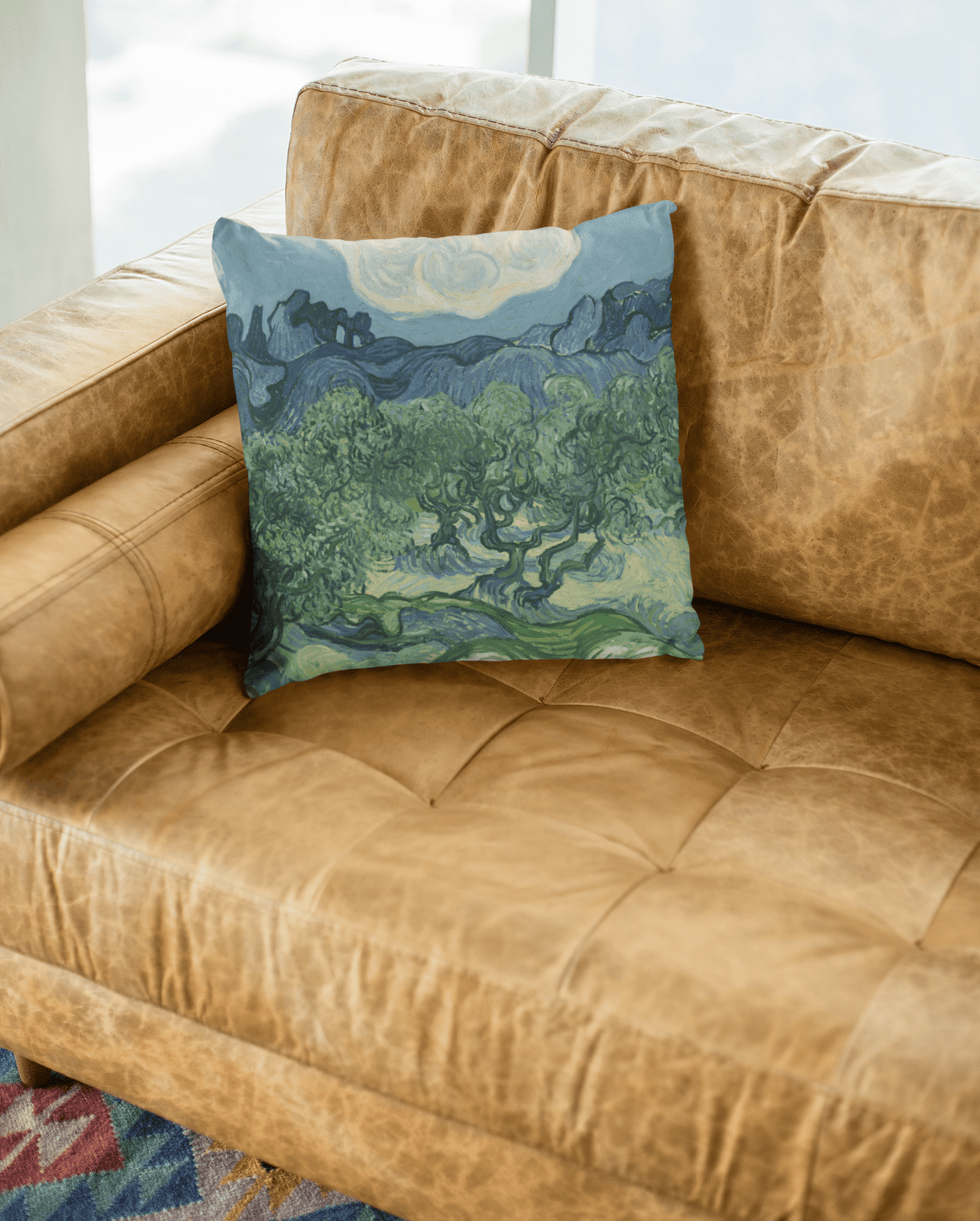 Vincent Van Gogh olive trees painting printed on throw pillow for home decor